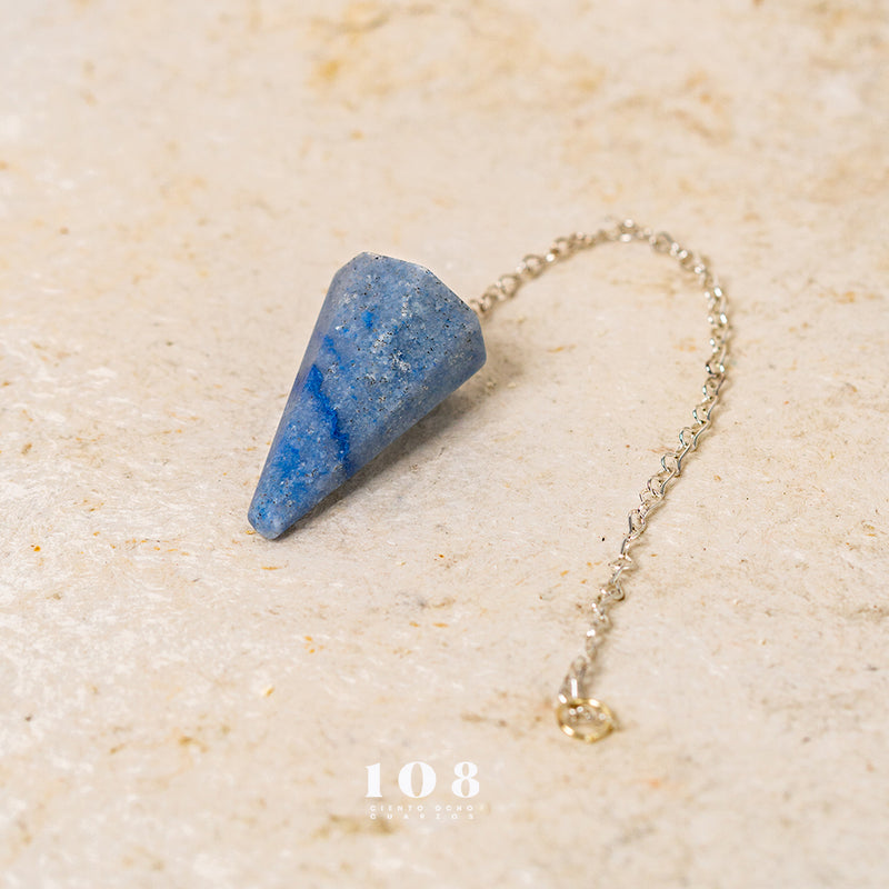 Péndulo de Calcita de Cuarzo Azul en MEXICO. 108 cuarzos