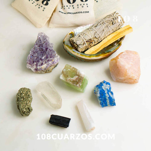 Cuarzos para crear tú Altar o Espacio Sagrado en casa Kit de cristales, cuarzo azul, cuarzo negro, cuarzo blanco, cuarzo morado, amatista